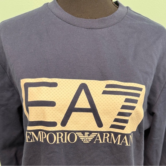 Emporio Armani ea7 logo sweatshirt crewneck in navy size s - Picture 2 of 7